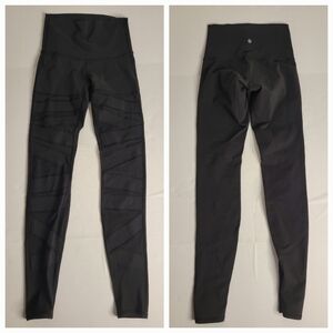 Lululemon Sz 6 Leggings Sheer Mesh Pannels Full Length High Rise High Times
